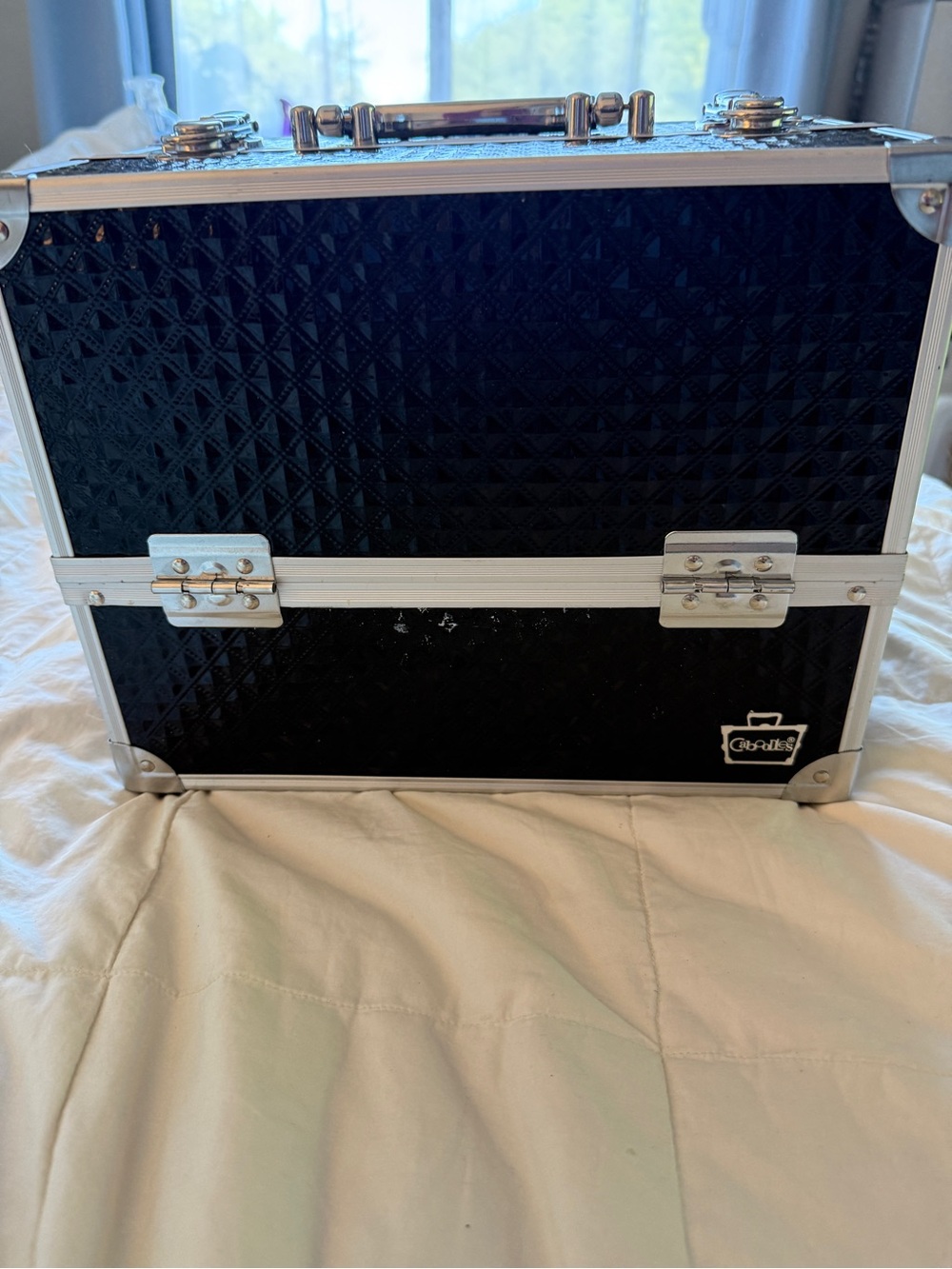Caboodles Black and Silver Makeup Train Case